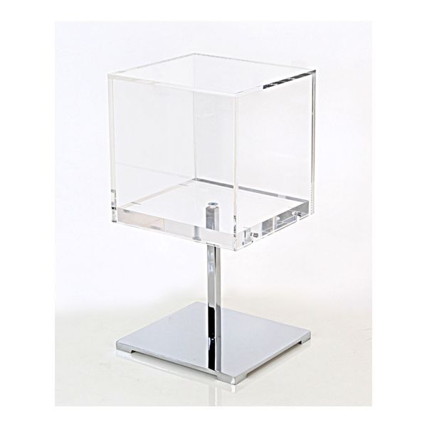 I2-4. 7" SQUARE COUNTERTOP JEWELRY DISPLAY W/ CHROME BASE