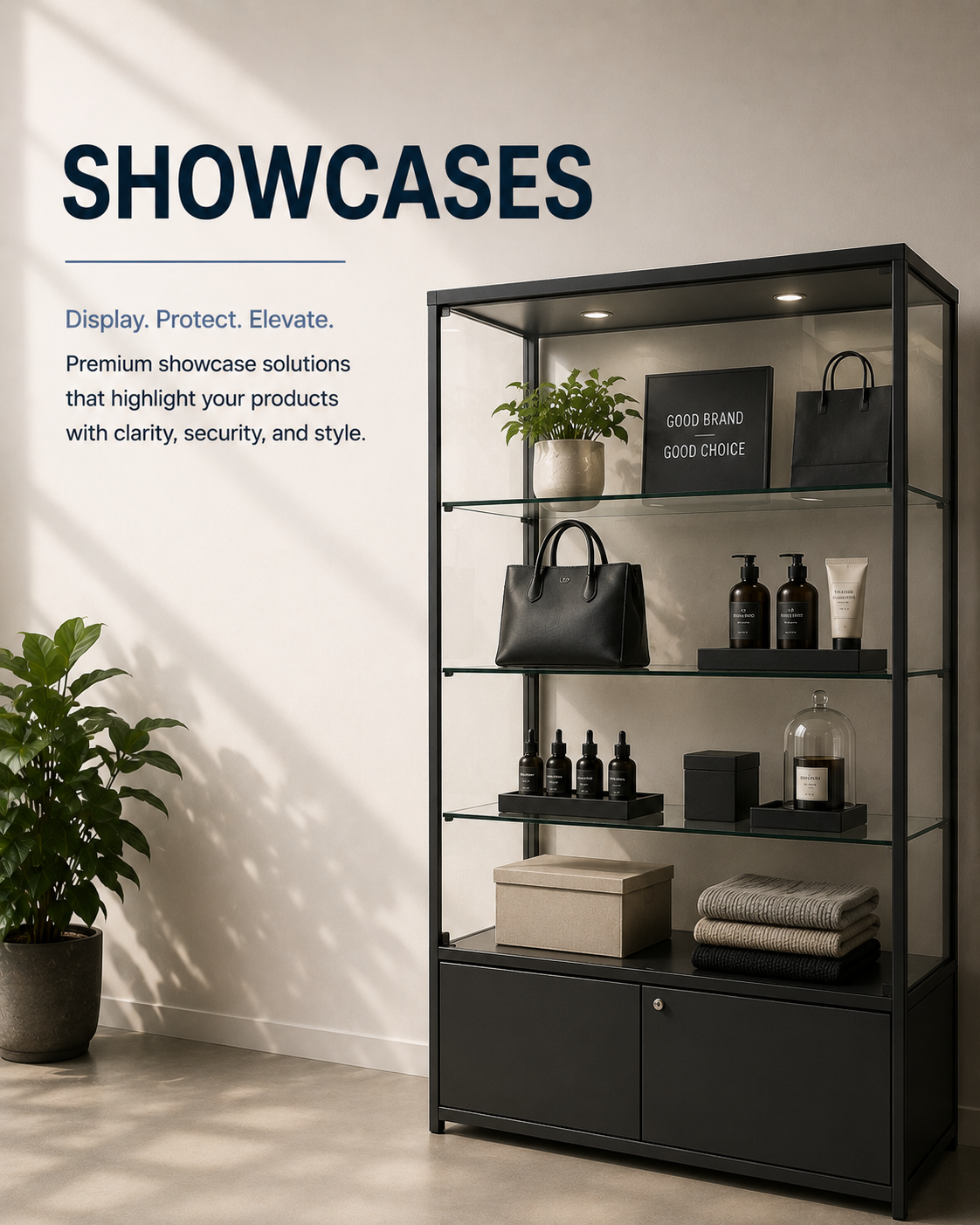 F. Showcases