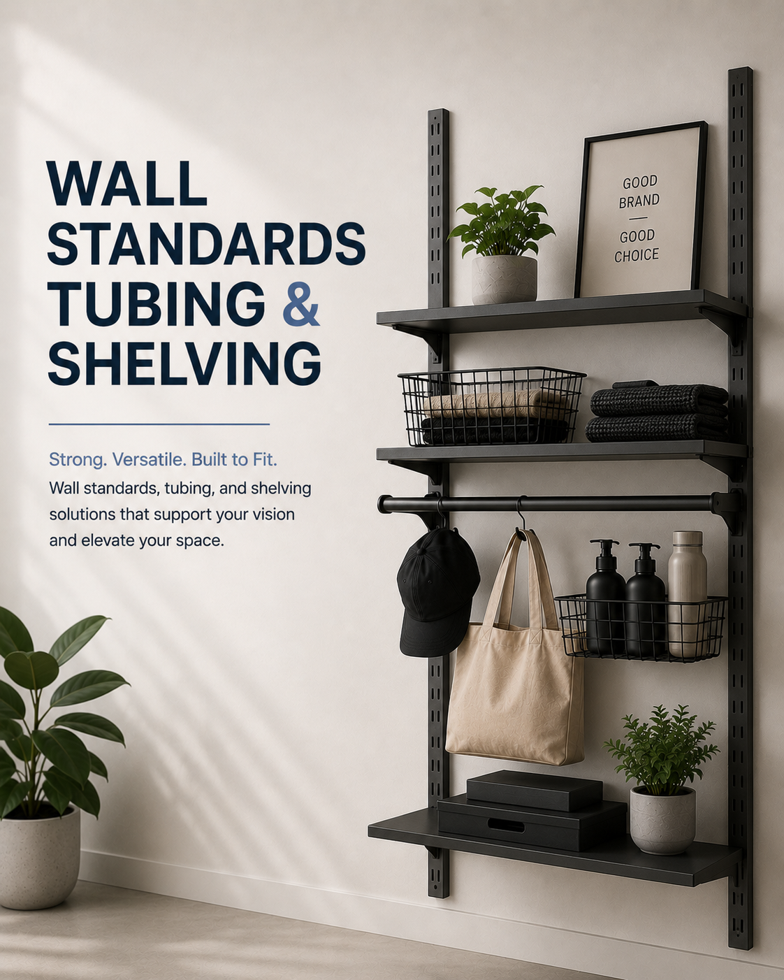 Wall Standards Tubing & Shelving