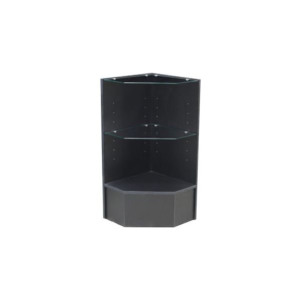 F2-19. BLACK PENTAGON CORNER DISPLAY CASE