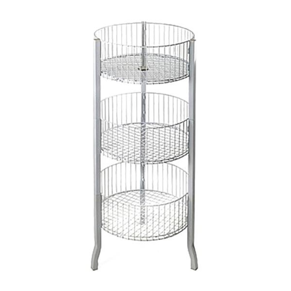 B2-20. 3-TIER ROUND WIRE BASKET RACK