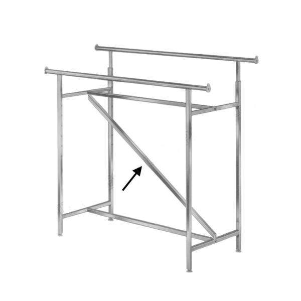 A-25. 60" Chrome Z-Brace for R40 Double Hangrail Rack – 2/Box