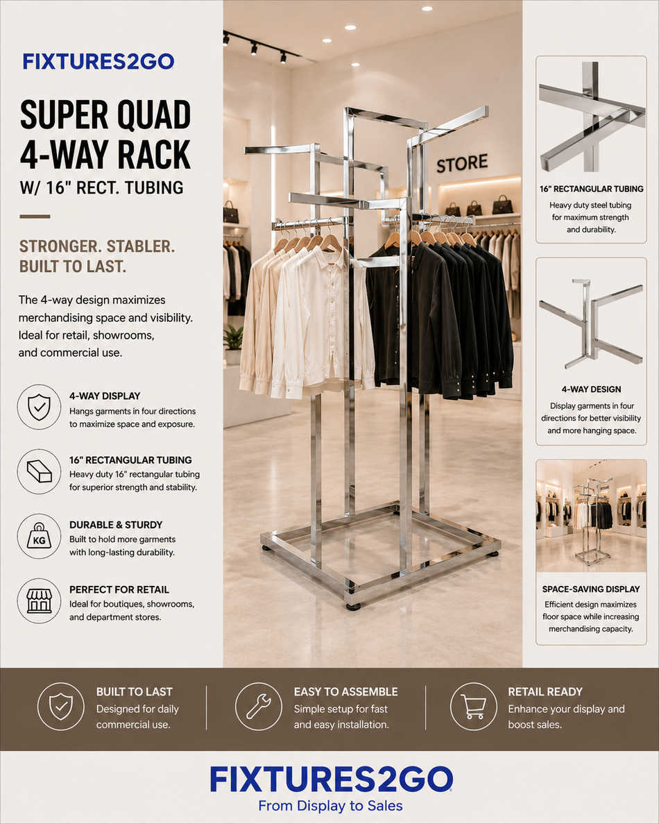 A-38. SUPER QUAD 4- WAY RACK W/ 16" RECT. TUBING