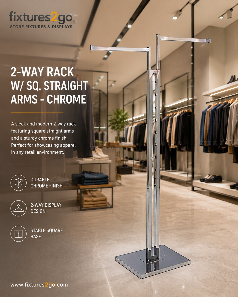A-1 2-Way Adjustable Garment Rack with Straight Arms - Chrome