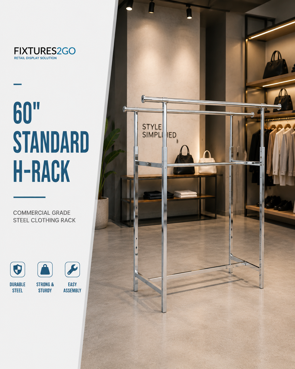 A-22 60" Standard H-Rack – Heavy Duty Commercial Clothing Rack