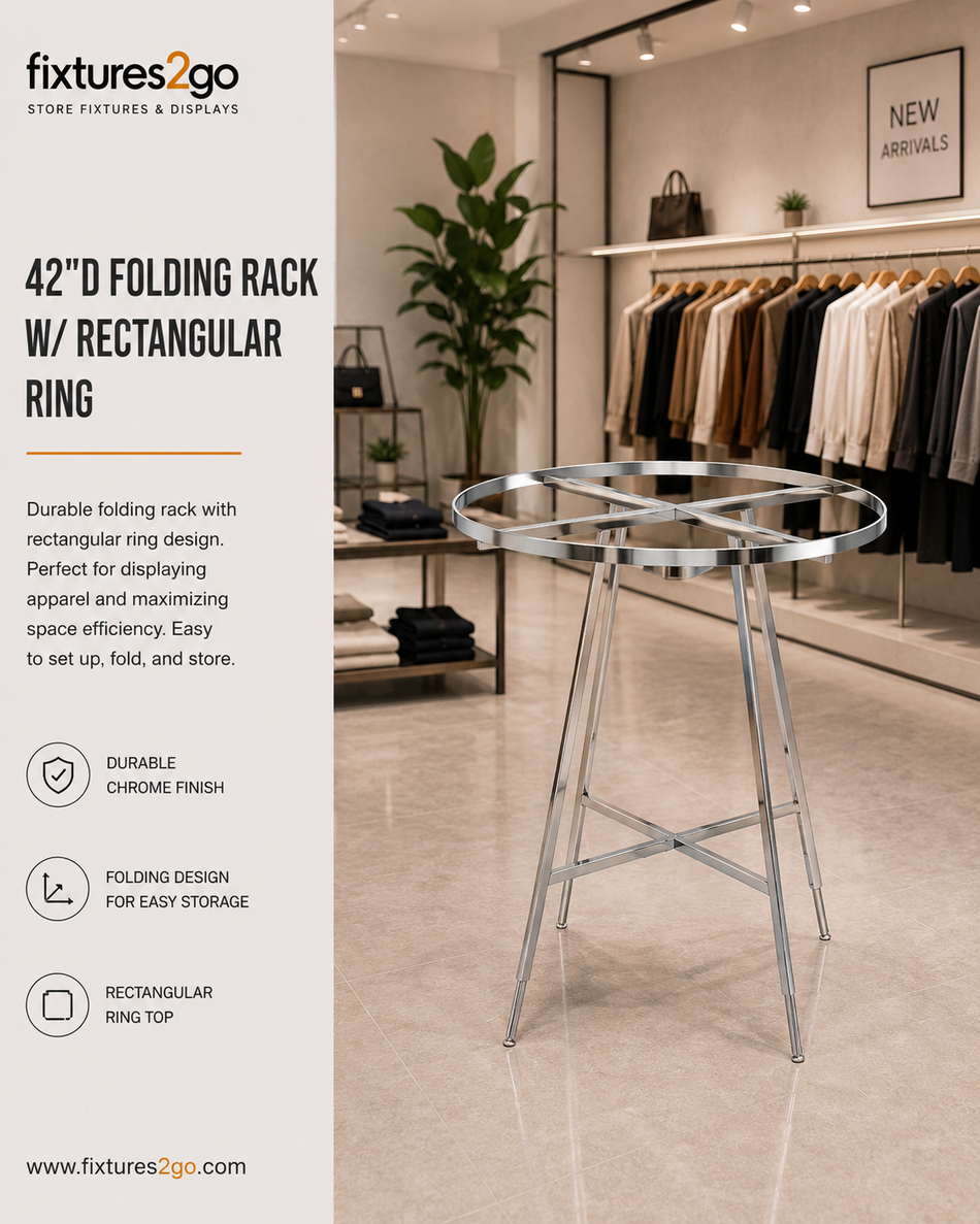 A-31. 42"D FOLDING RACK W/ RECTANGULAR RING