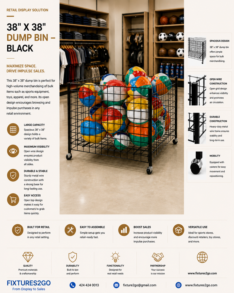 B2-5. 38" X 38" DUMP BIN - BLACK