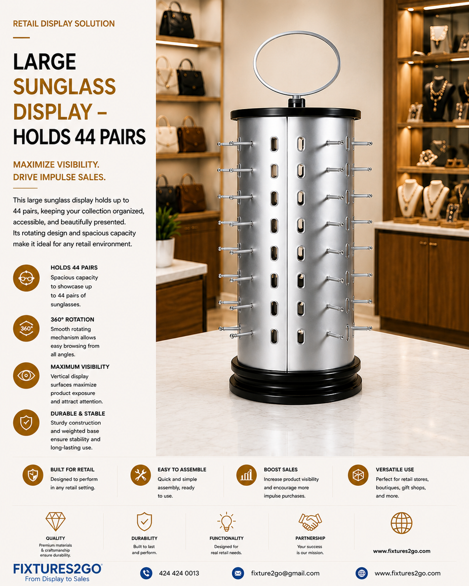 B2-22. LARGE SUNGLASS DISPLAY- HOLDS 44 PAIRS