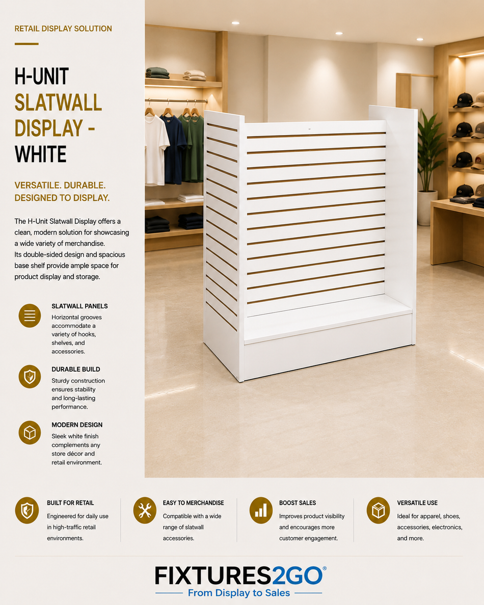 B5-16. H-UNIT SLATWALL DISPLAY - WHITE