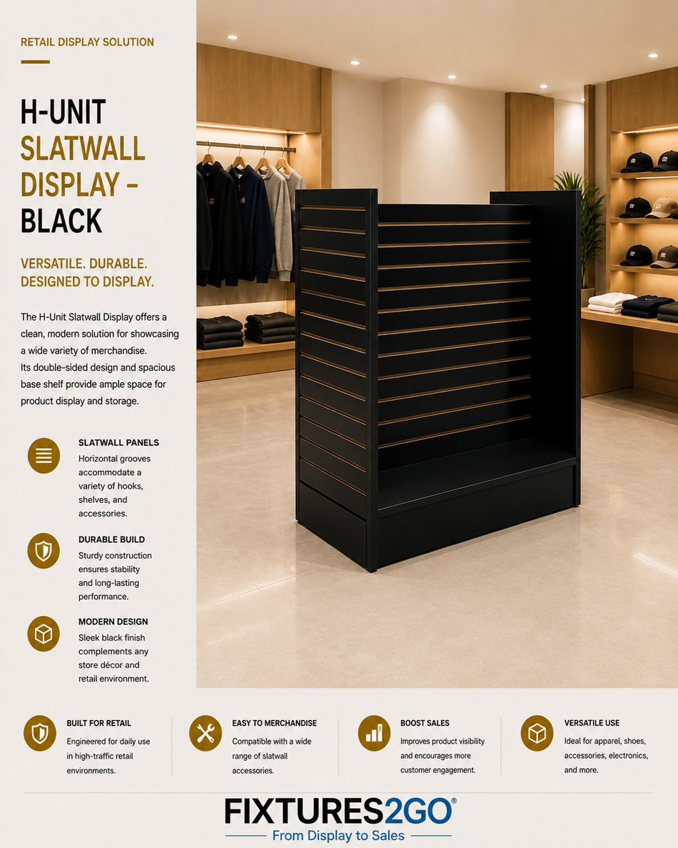 B5-22. H-UNIT SLATWALL DISPLAY- BLACK