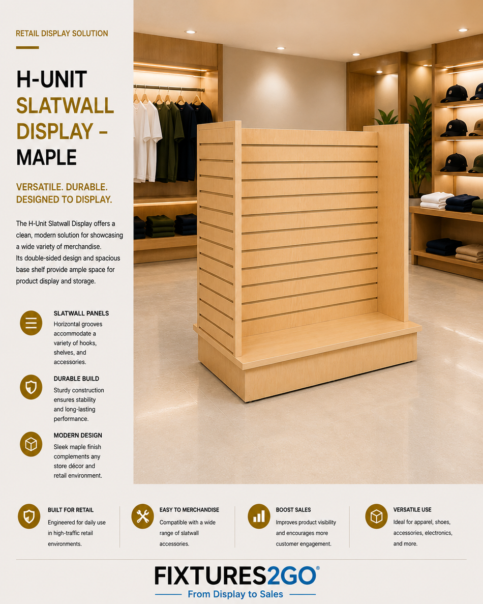 B5-33. H-UNIT SLATWALL DISPLAY - MAPLE