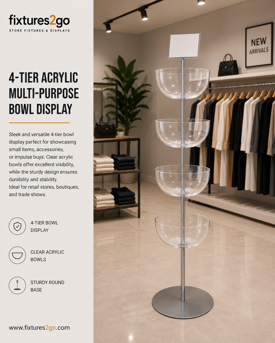 B2-4. 4-TIER ACRYLIC MULTI-PURPOSE BOWL DISPLAY