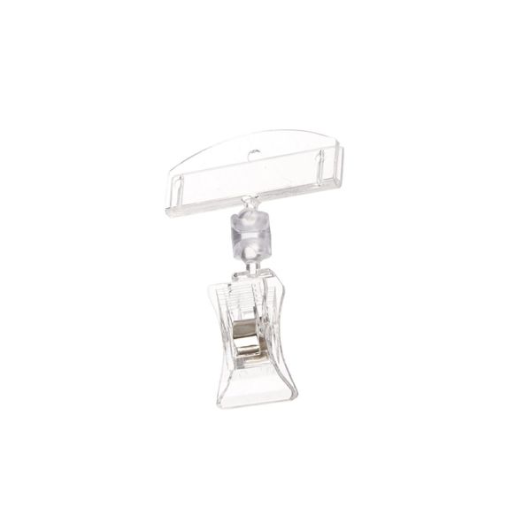 E1-9. Clear Clip-On Sign Holder with Fixed Graphic Holder – Set of 4