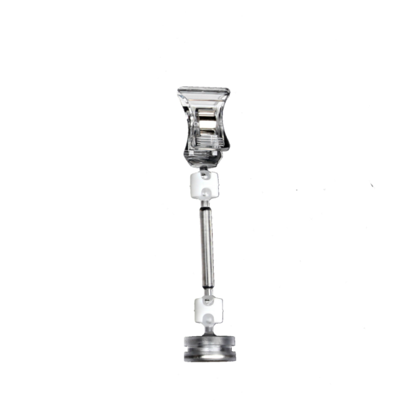 E1-10. Clear Small Magnetic Clip Sign Holder with 2" Post – Set of 2