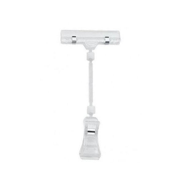 E1-8. Medium Clear Spring-Loaded Clip-On Sign Holder – Set of 4