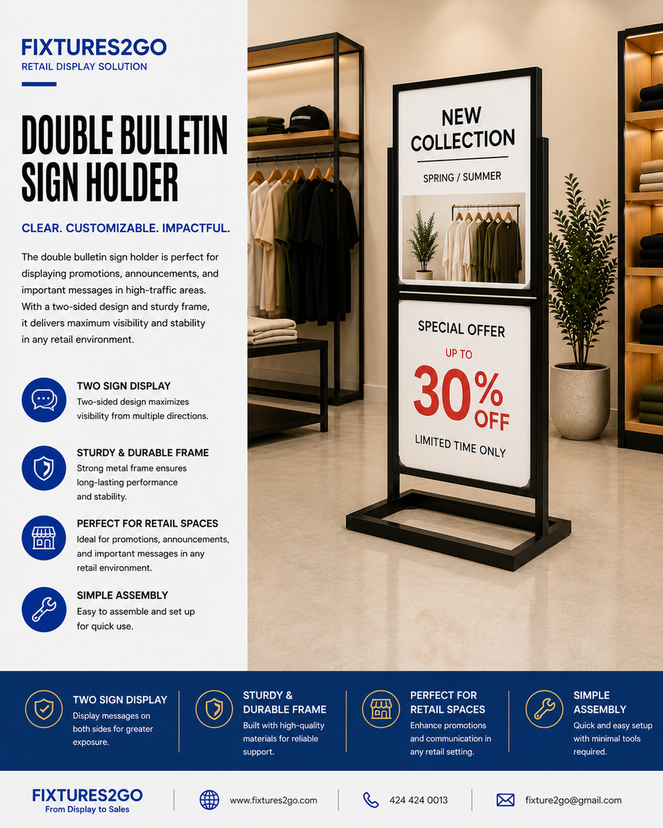 E1-3. DOUBLE BULLETIN SIGN HOLDER