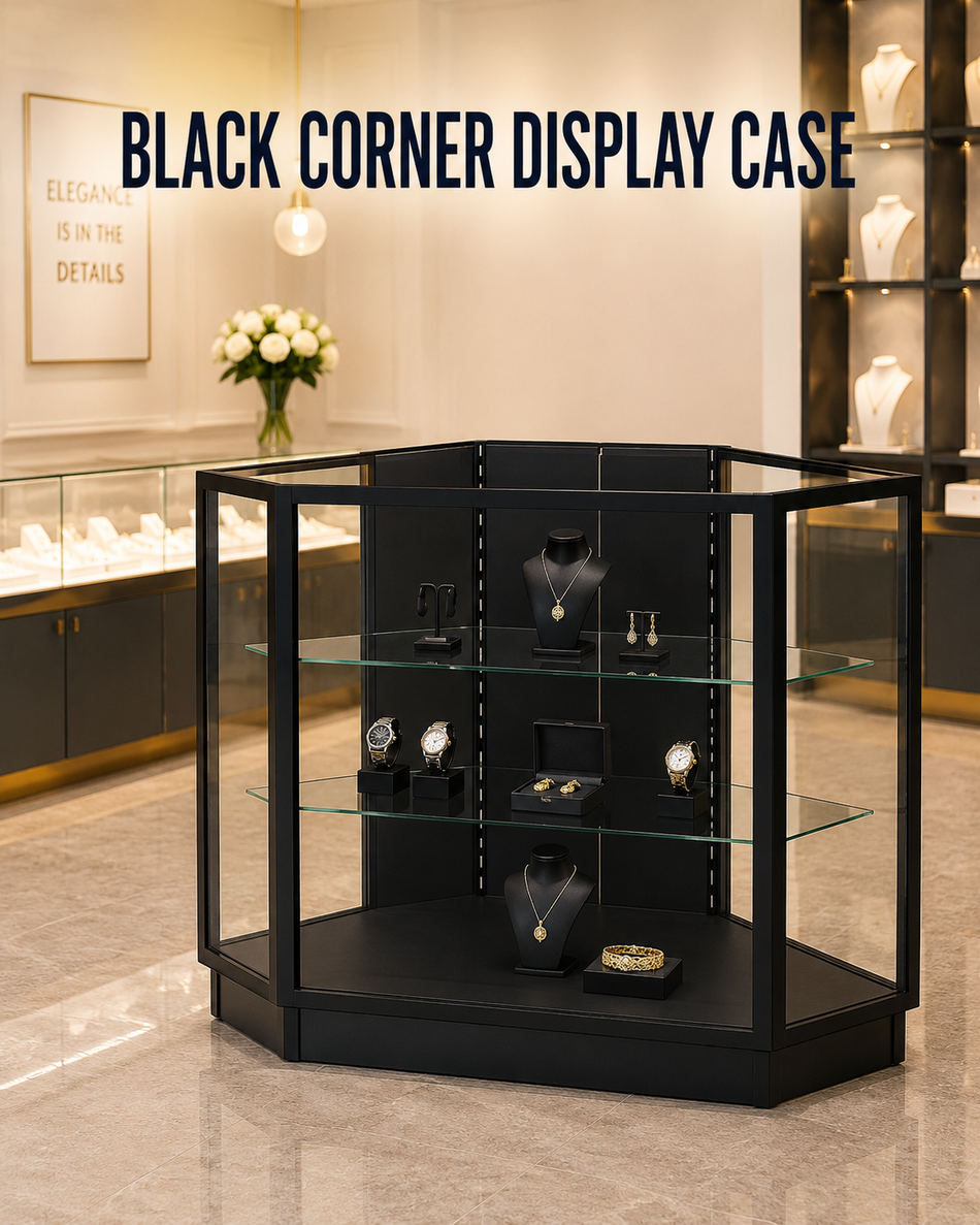 F1-11. BLACK CORNER DISPLAY CASE