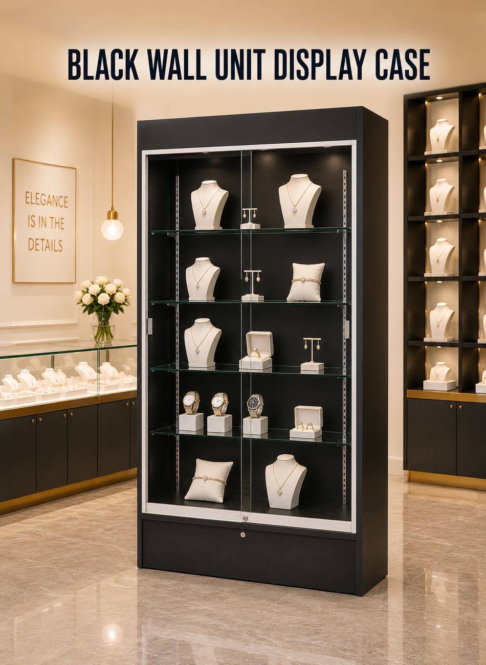 F2-16. BLACK WALL UNIT DISPLAY CASE