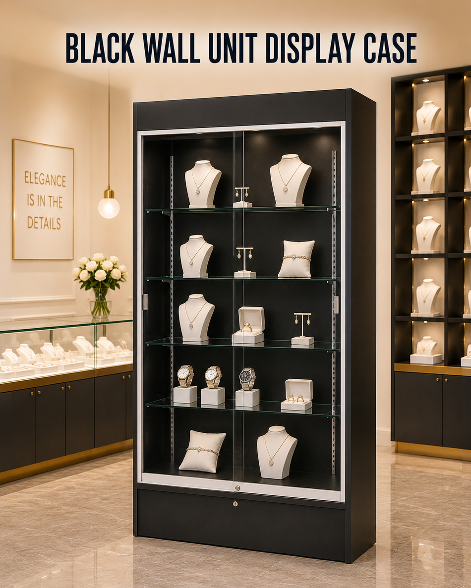 F2-16. BLACK WALL UNIT DISPLAY CASE