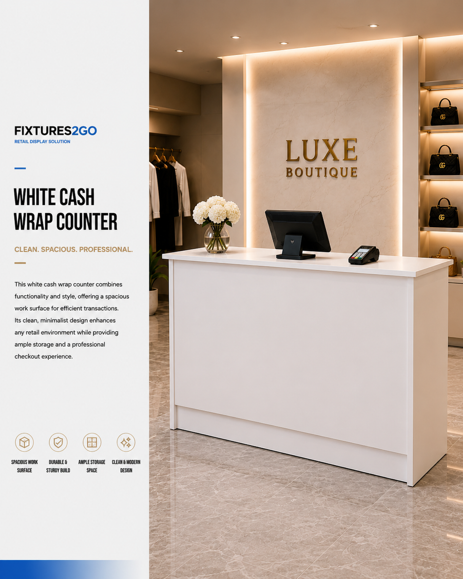 F2-34. WHITE CASH WRAP COUNTER