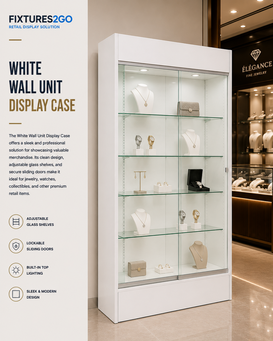 F2-36. WHITE WALL UNIT DISPLAY CASE