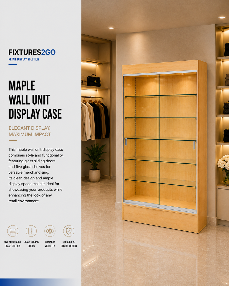 F3-14. MAPLE WALL UNIT DISPLAY CASE
