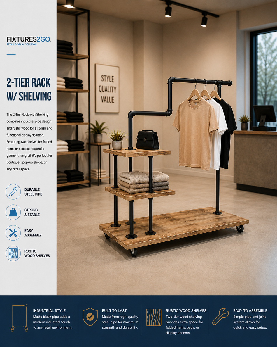 G1-23. 2-TIER RACK W/SHELVING