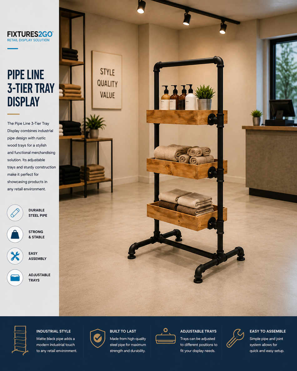 G1-24. PIPE LINE 3-TIER TRAY DISPLAY