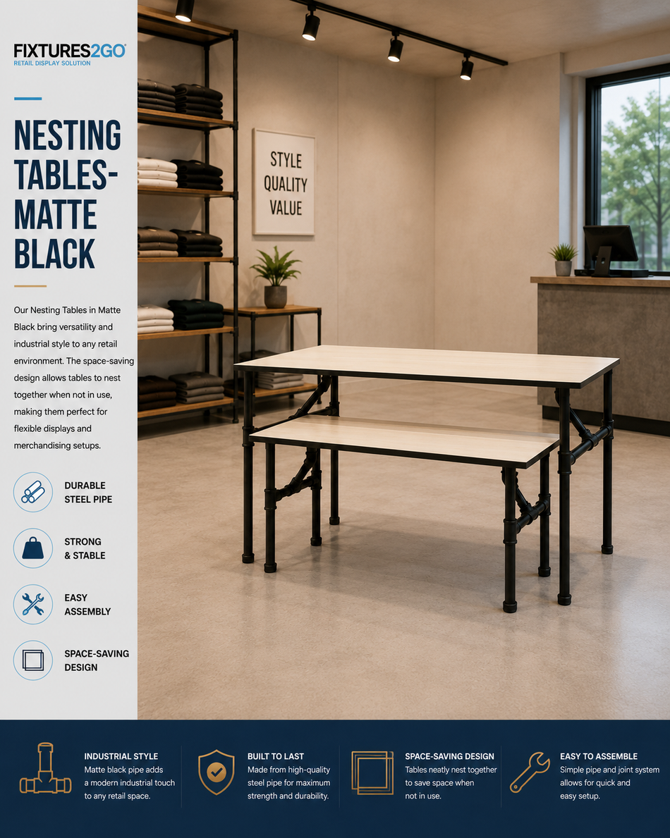 G1-28. NESTING TABLES- MATTE BLACK