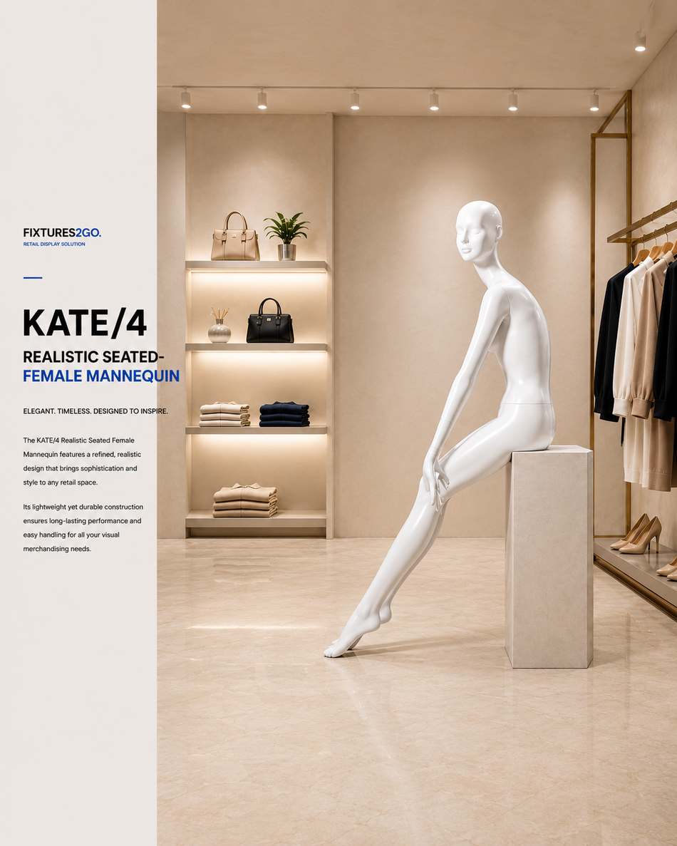 H1-24. KATE/4 REALISTIC SEATED- FEMALE MANNEQUIN