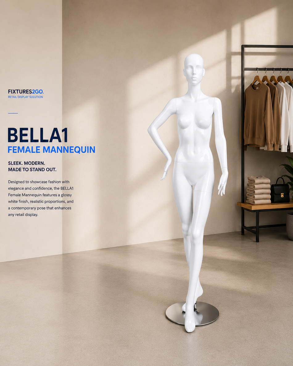 H1-25. BELLA1 GLOSSY WHITE- FEMALE MANNEQUIN