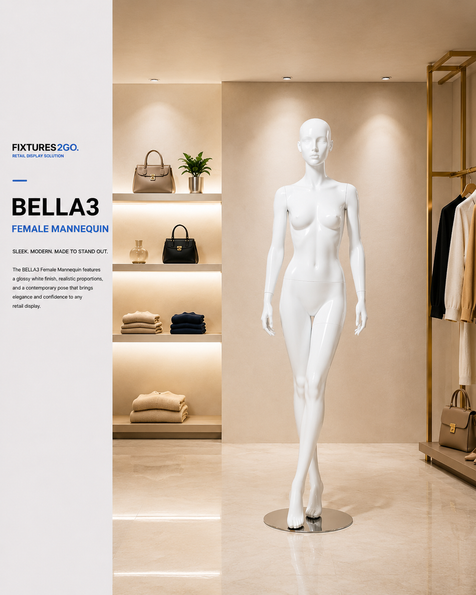 H1-27. BELLA3 GLOSSY WHITE- FEMALE MANNEQUIN