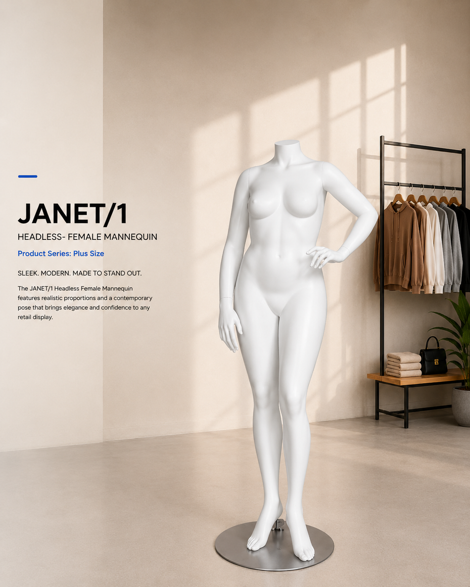 H1-34. JANET/1 PLUS SIZE HEADLESS- FEMALE MANNEQUIN