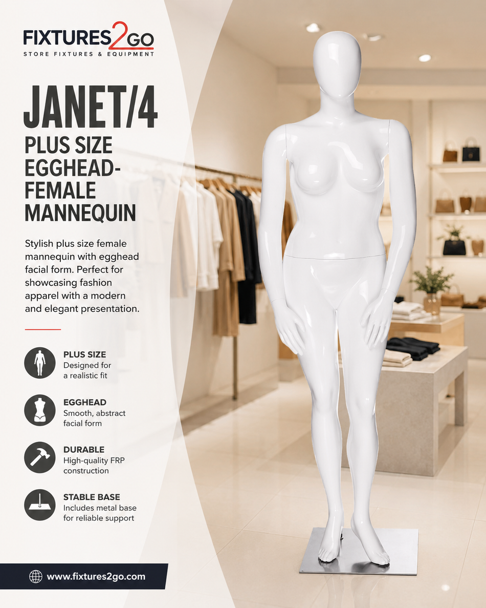 H2-1. JANET/4 PLUS SIZE EGGHEAD- FEMALE MANNEQUIN