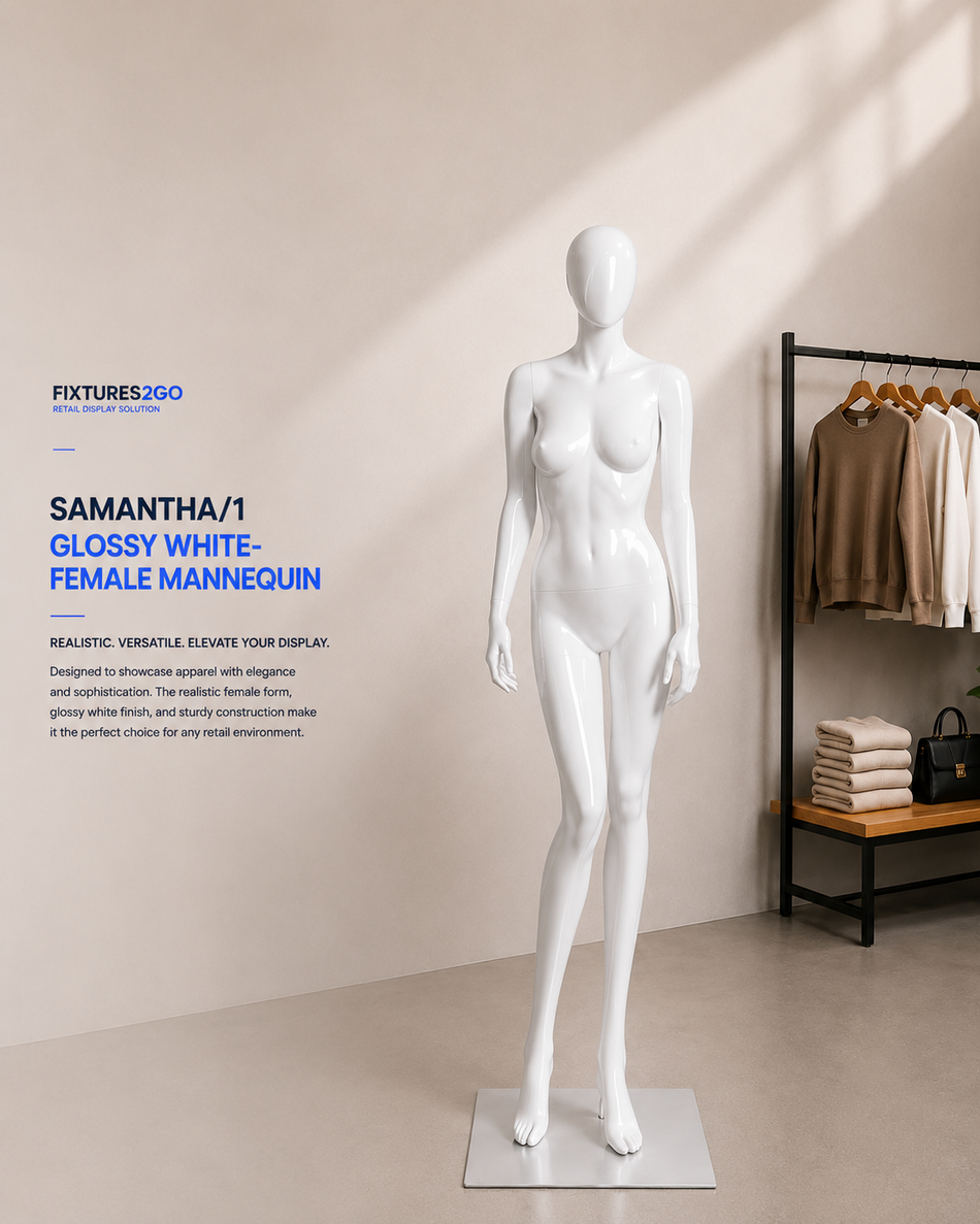 H2-7. SAMANTHA/1 GLOSSY WHITE- FEMALE MANNEQUIN