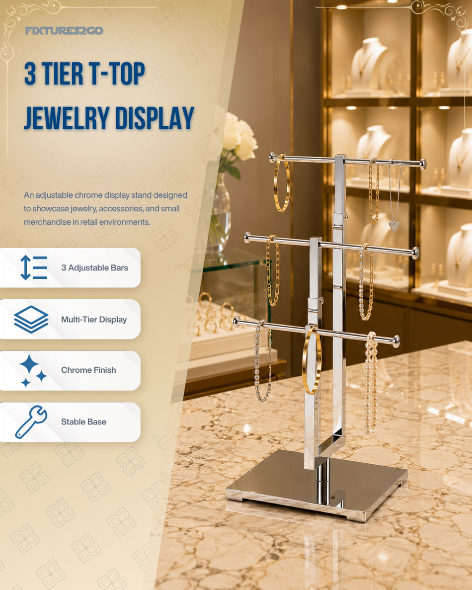 I2-8. 3 TIER T-TOP JEWELRY DISPLAY